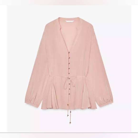 Zara Thin Belt Blouse - Picture 3 of 5